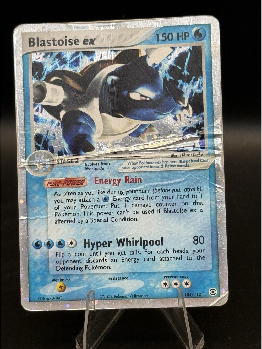Blastoise ex 104/112 Holo 2004 Pokemon EX FireRed LeafGreen Damaged